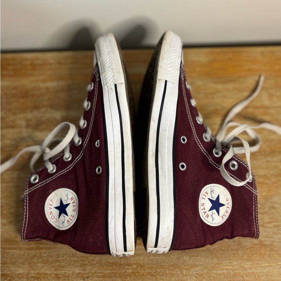 Converse “Chuck” Taylor All Star High Tops. Unisex Men’s 6 Womens 8 Burgandy - Picture 4 of 8